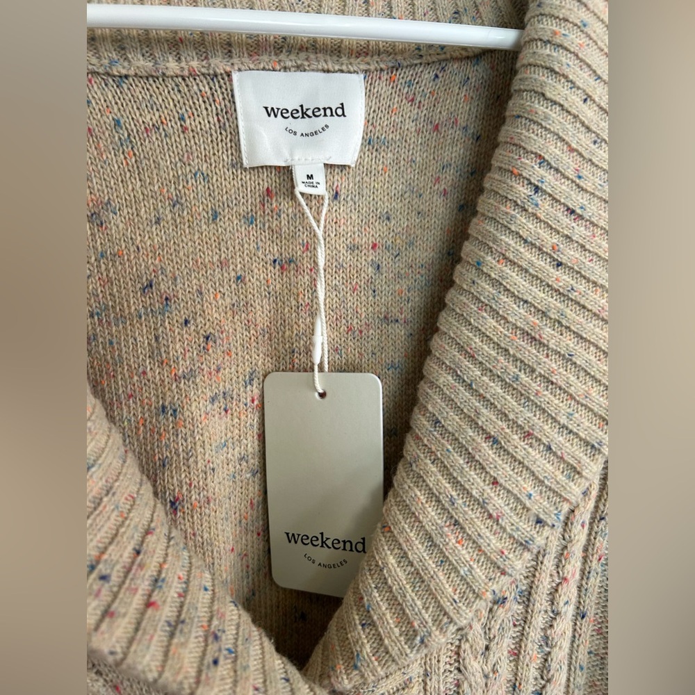 Weekend Women's Beige Cable Knit Cardigan - Picture 2 of 4